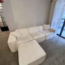 Cloud Helium Sectional Sofa with Chase / Boneless Couch For Sale 