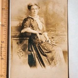 1911 Woman Laura Scott Sitting Portrait Photo RPPC Vintage Antique Real Postcard Post Card PC Collectible