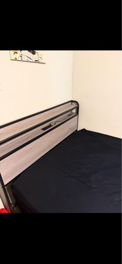 Industrial Metal Bed with Storage Drawers