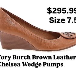 Tory Burch :Leather Wedge pumps
