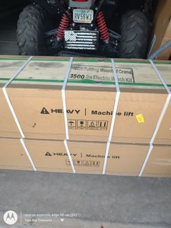 Rugcel 1100lb Folding Truck-Mounted Crane with 3500lb Electric Winch Kit