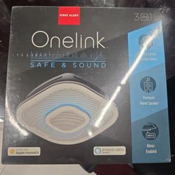 First Alert Smart Assistant Enabled Smoke Detector and Carbon Monoxide Detector Alarm with Premium Home Speaker , Onelink Safe & Sound by First Alert