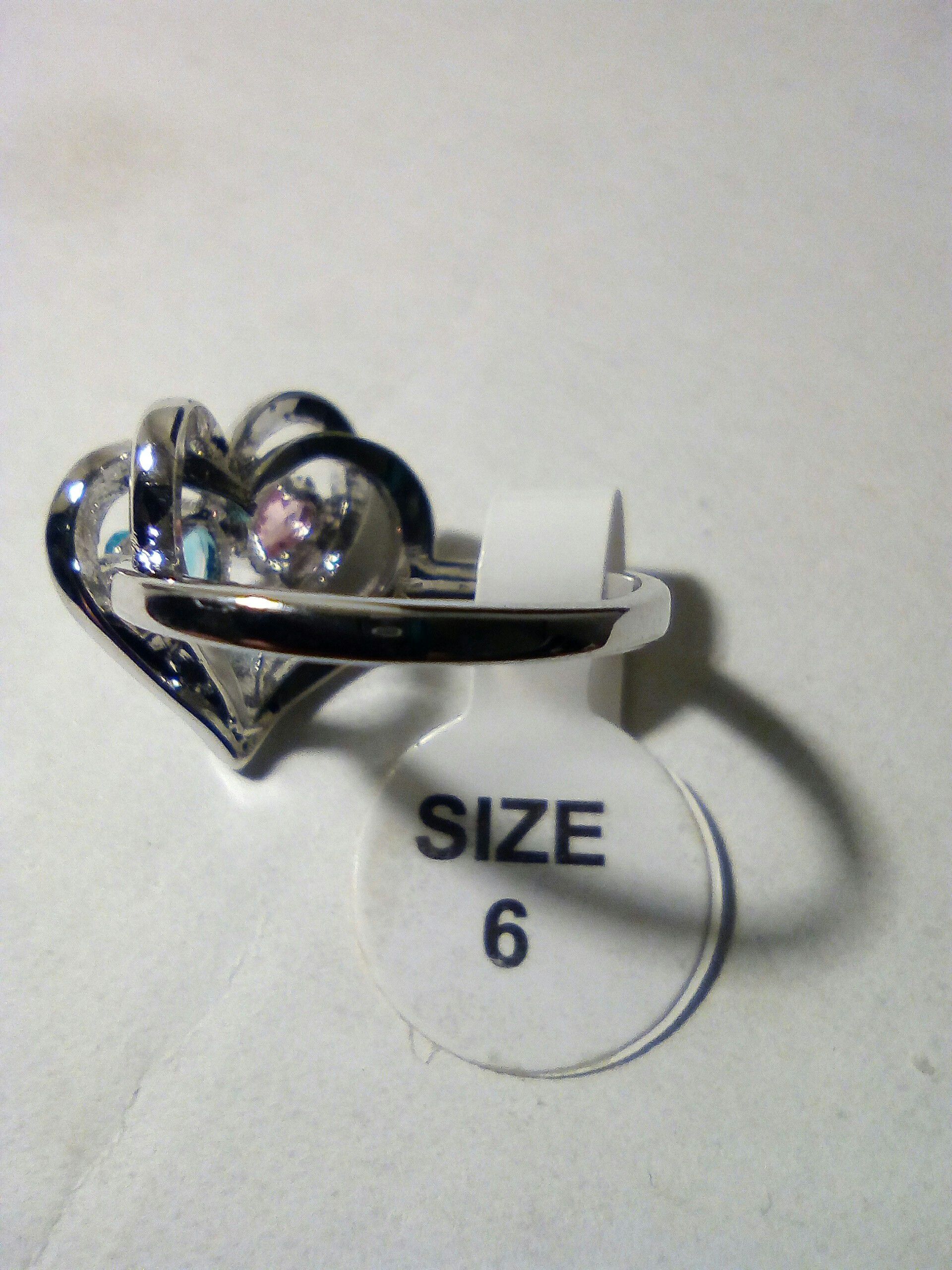 Stainless steel heart ring size 6