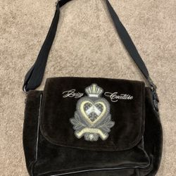 Juicy Couture Shoulder Bag Brown Velour Vintage Purse 