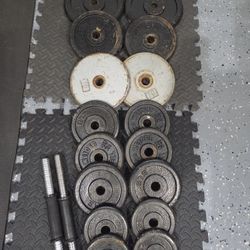 Weight Plates Weightlift Excercise Workout Bench Press Curl Adjustable Dumbbells Handles 1inch Hole Plates 