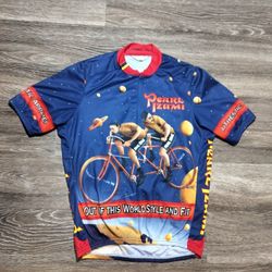 Vtg Pearl Izumi Cycling Jersey Cosmic Velo Tandem Space Print Men's Sz M USA Made