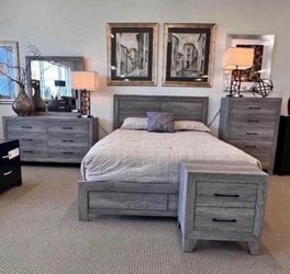 Gray Queen 4 Piece Bedroom Set 