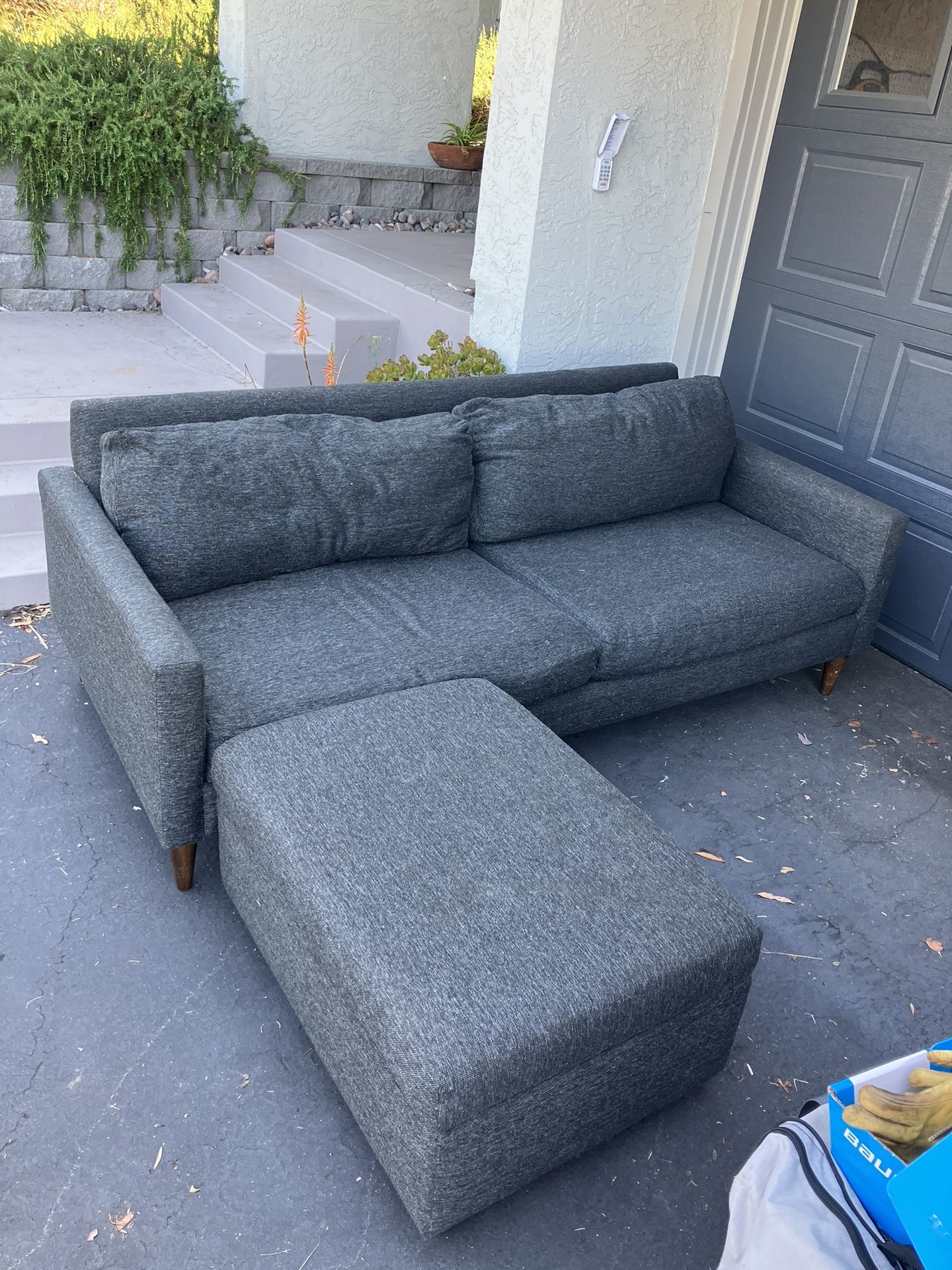 Charcoal Gray Sofa With Chaise