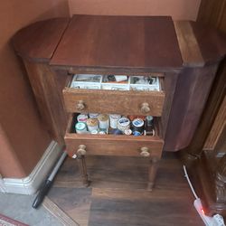 Antique Side Table And Sewing Table 