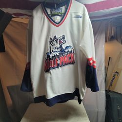 Bauer Authentic Hartford Wolf Pack AHL Hockey Jersey Vintage MADE IN CANADA. 52