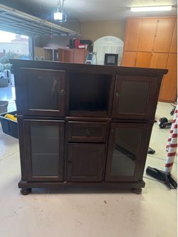 Dark Wood Storage Cabinet