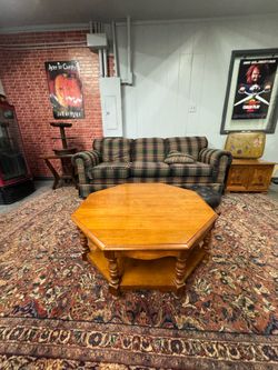 Solid oak octagon coffe table