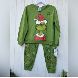 Christmas outfit Pajama set  5 T Toddler Ugly sweater  The Grinch who stole Christmas 