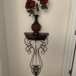 Decorative Wrought Iron Wall Mount Console Table 