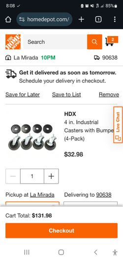 5 TIER USED HDX SHELF CART 36"x16"x72" WITH CASTER