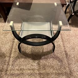 Glass Table Top end tables, set of two