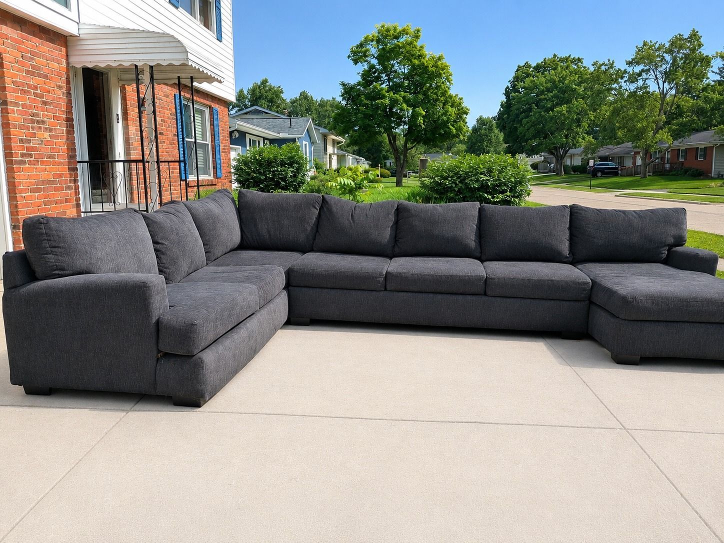 Huge Charcoal Sectional 160" With Chaise!