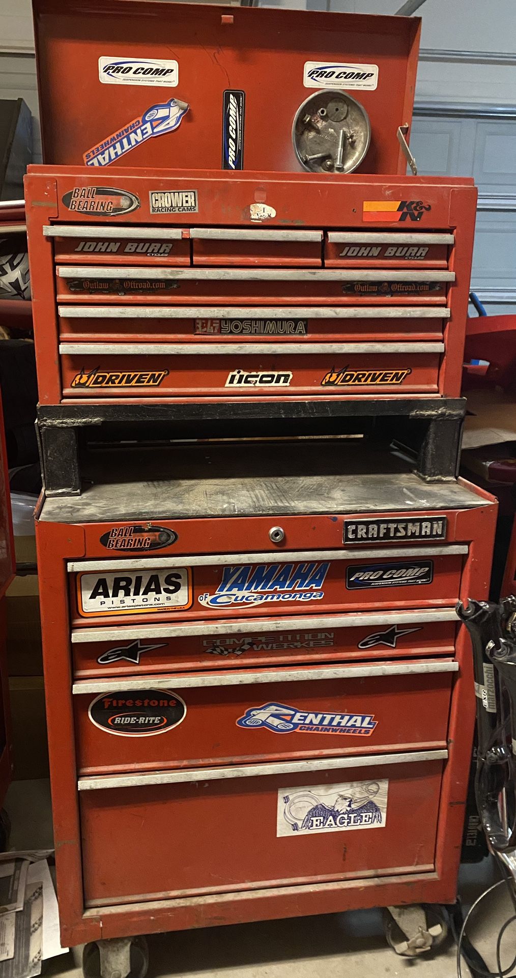 Craftsman 706 Ball Bearing Stack Rolling Tool Box W/ Misc Tools