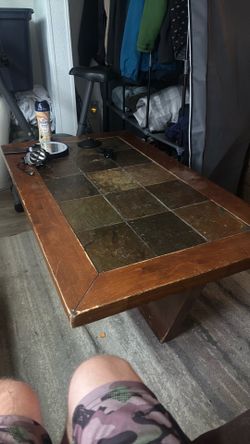 Stone/wood coffee table