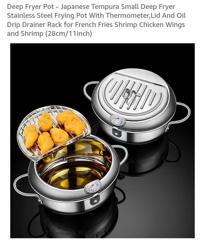 NEW DEEP FRYER POT 11 INCHES STAINLESS STEEL