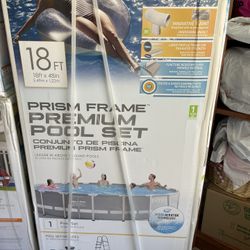 NEW Intex 18ft x 48in Prism Frame Premium Swimming Pool Set (Comes with Pump, Ladder, Debris Cover & Gound Cloth)