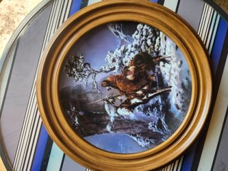 Hamilton Collection Mystic Warrior Plate by Chuck Ren 1992 Framed Limited Edition