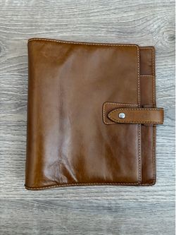 Leather Filofax Personal Ochre Malden Ring Planner