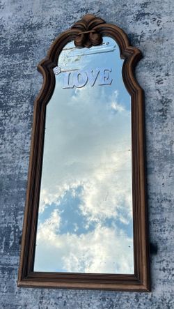 *Delivery Available* Vintage Ornate Wood Wall Mirror – Arched Decorative Frame