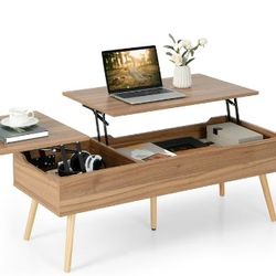 47'' Lift Top Coffee Table Central Table with Hidden Compartments for Living Room


