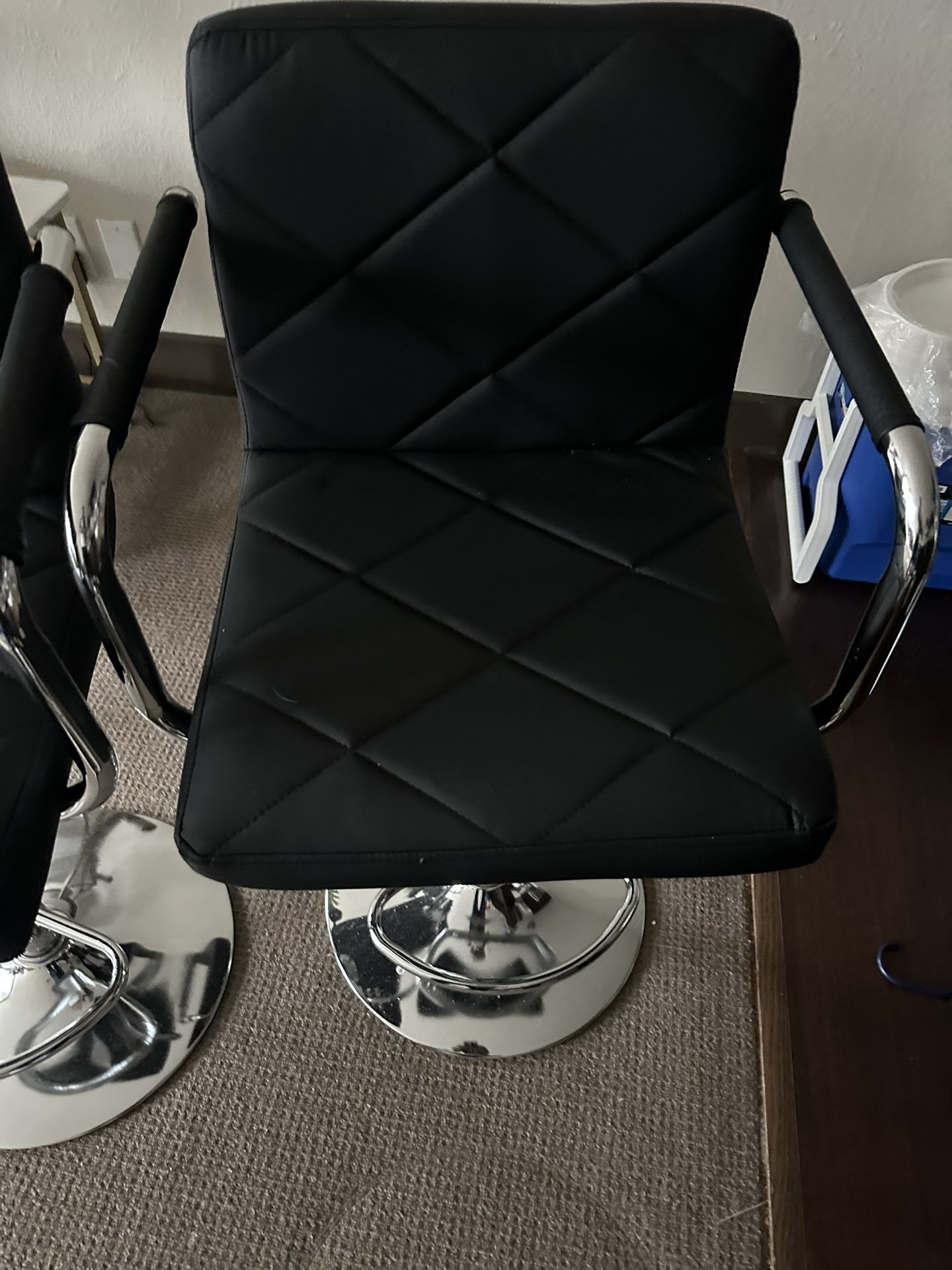 Bar Stools Leather Black