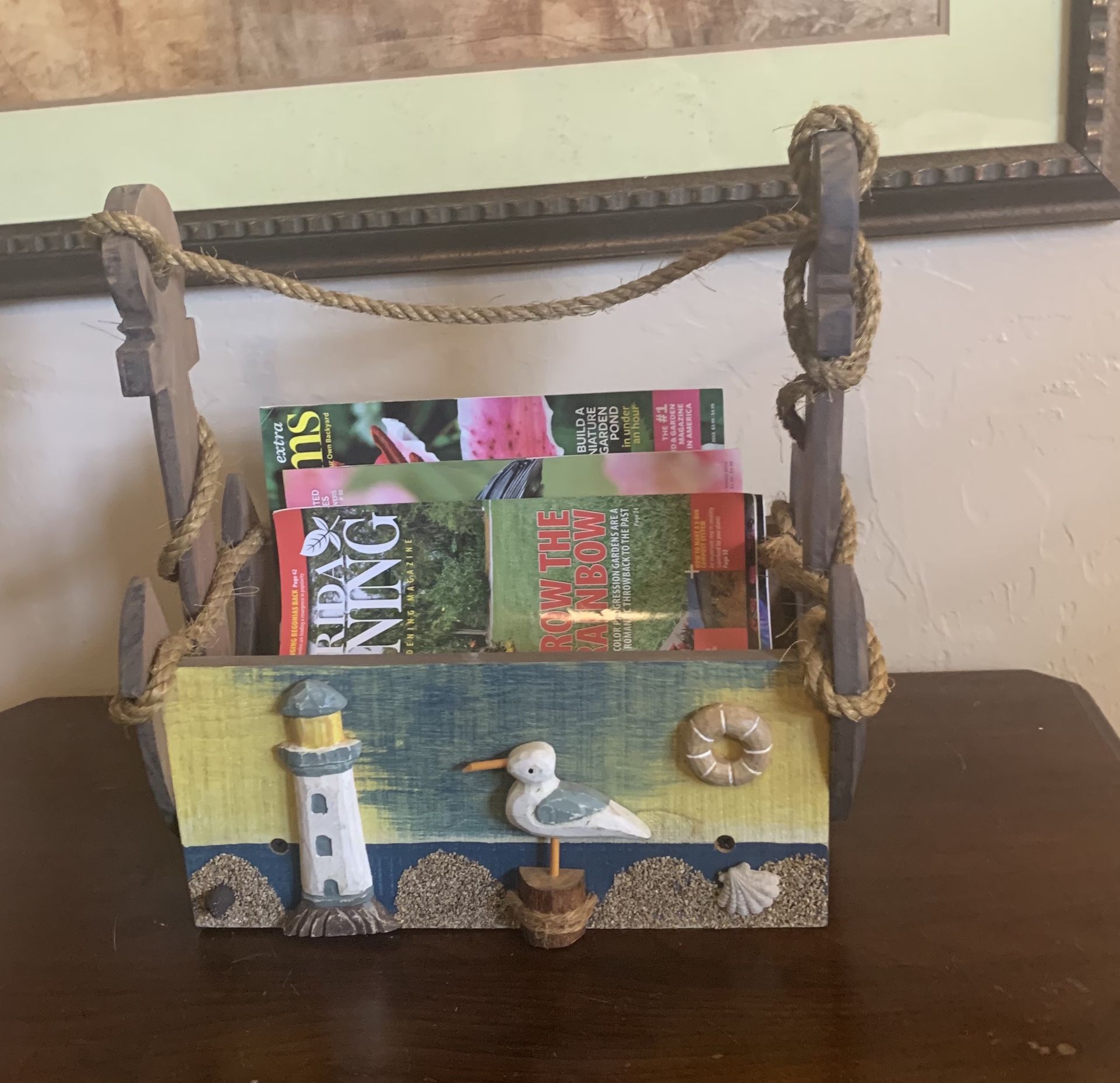Rustic Nautical Magazine Rack Storage
