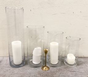 32 Large, Glass Hurricane Cylinders And 71 Large Pillar Cadles n Thumbnail