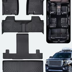 3-Row Floor Mats & Cargo Liner Set for 2021–2024 Chevy Tahoe GMC Yukon