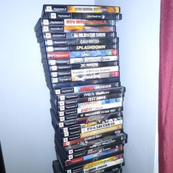 Playstation 2 With Controls And Games