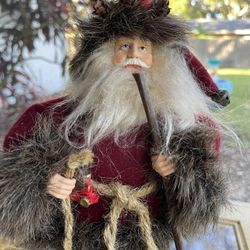 St Nick Santa with a sleigh Christmas collectable old world Figure Vintage