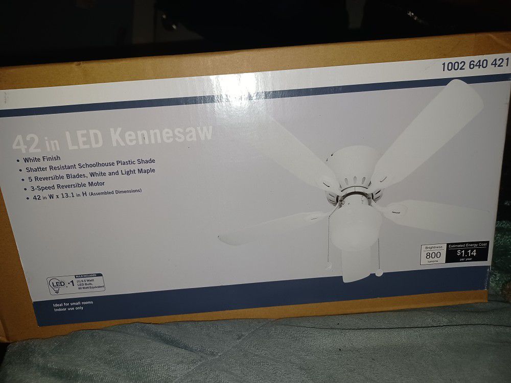 KENNESAW 42" LED LIGHT CEILING FAN NEW IN BOX
