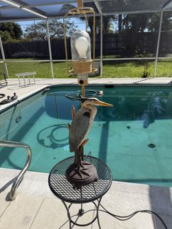 Rare Blue Herron Lamp  