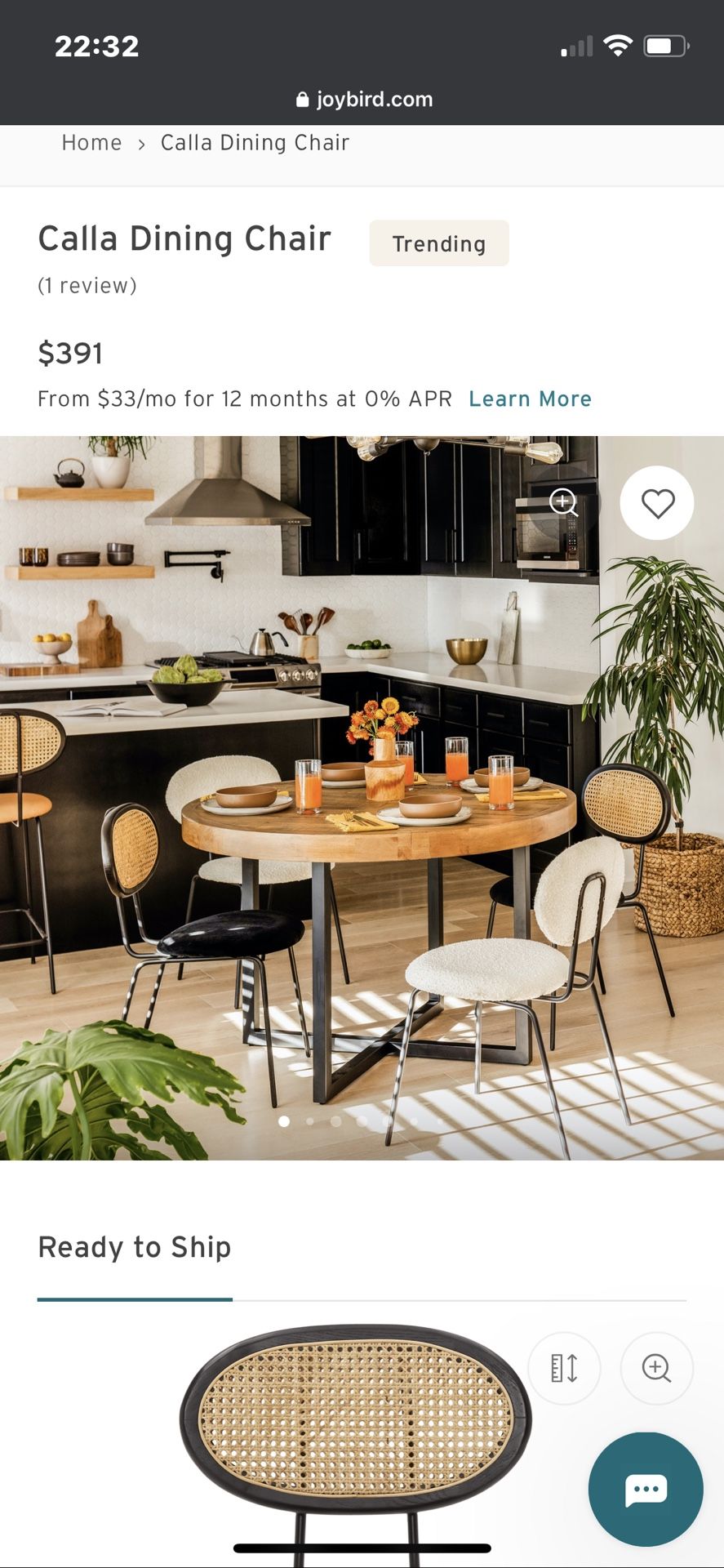 Joybird Calla Dining Chairs (2)