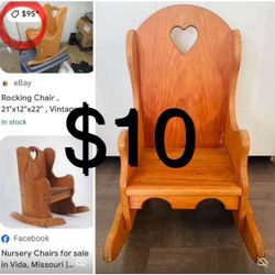 $10 Kids Mid Century Rocking Chair in great condition Solid Wood