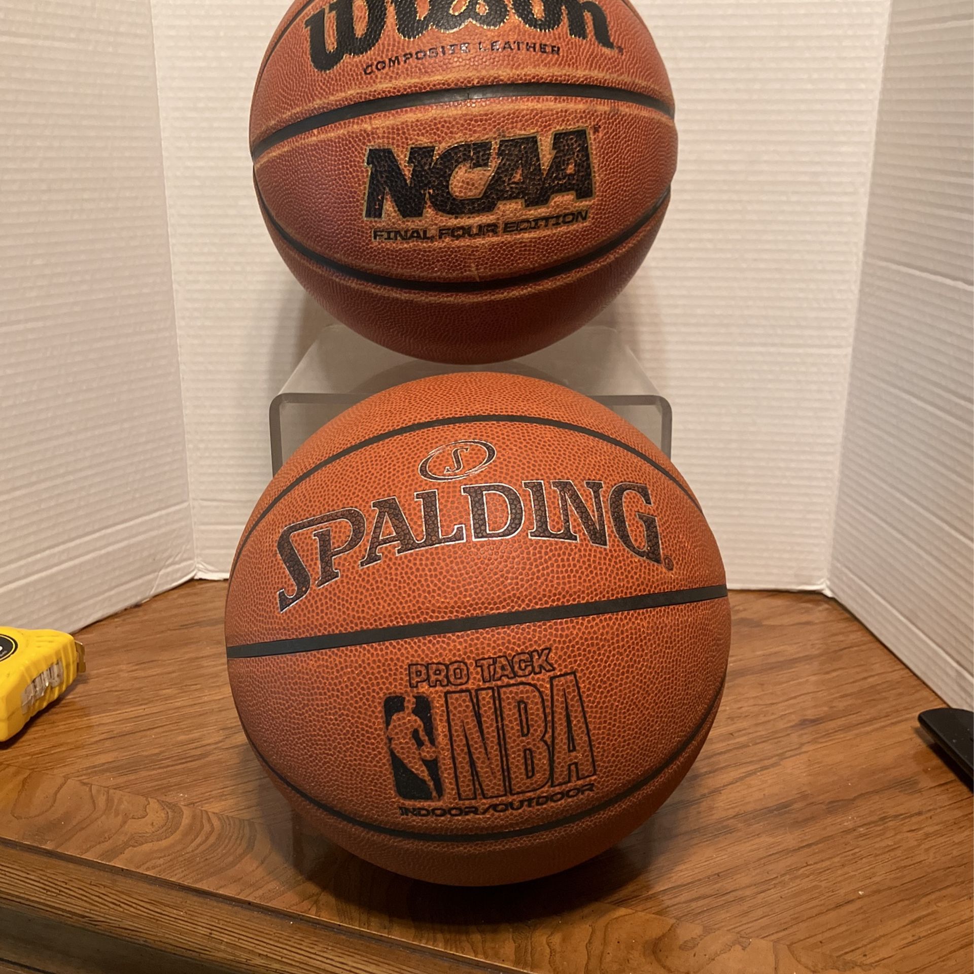 Wilson Composite Leather NCAA Final Four Edition & Spalding Pro Tack NBA Indoor/Outdoor Basketball S