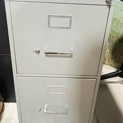 2-drawer filing cabinet with key