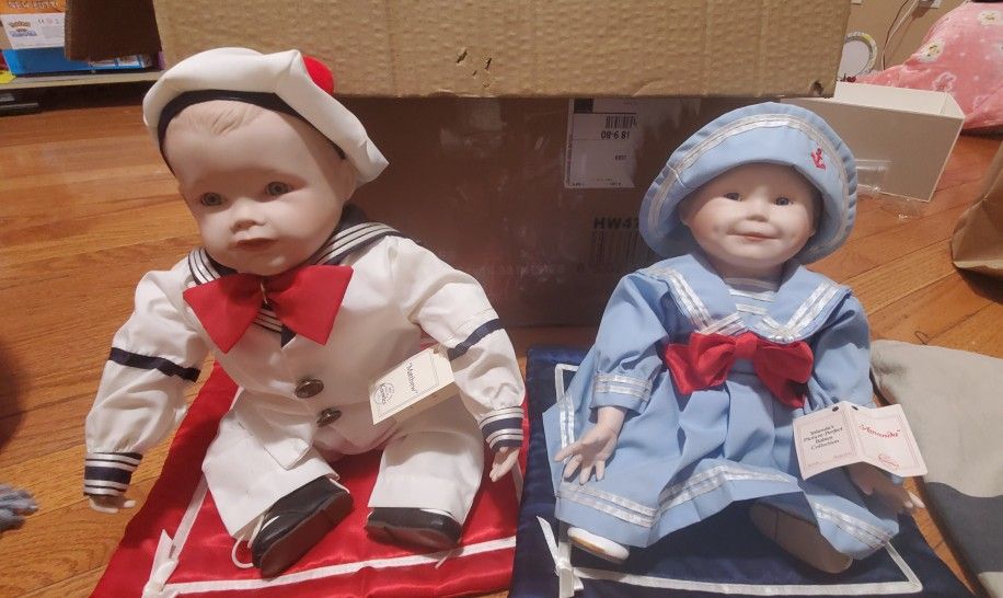 Vintage Antique Porcelain Boy And Girl