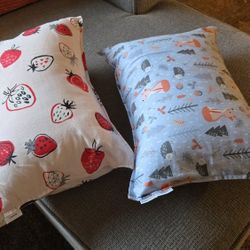 Fox & Strawberry Pillow Covers 13" X 18"