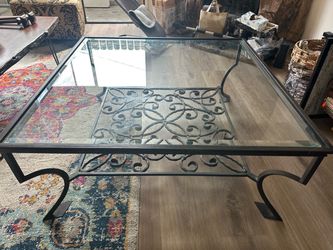 Wrought iron/glass table
