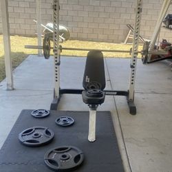 305 LB BENCH PRESS & SQUAT RACK SET