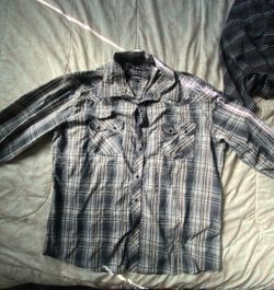 Wild West Western Wear Plaid Snap Button Shirt