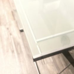 L-Shaped glass desk