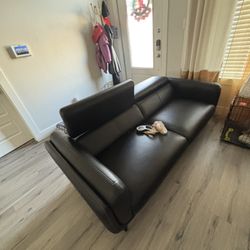 Black Leather Couch 