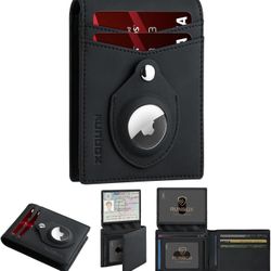 Airtag Wallet for Men Slim RFID Leather 2 ID Window Gifts for Men