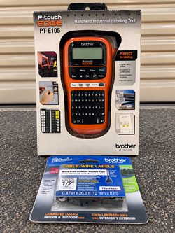 Brother P-touch EDGE PT-E105 Label Maker + Tape